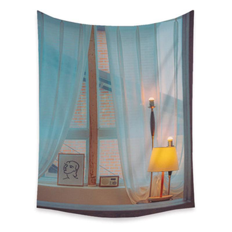 Tapestry Living Room Background Mural Beach Mat Home Decoration Simple and Fresh Character Wall Hanging