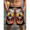 Shorts de Plage pour Homme à Imprimé Crâne Mode Shorts de Bain Graphiques 3D Pour les Vacances Mode de Rue Été Décontracté Shorts Psychédéliques