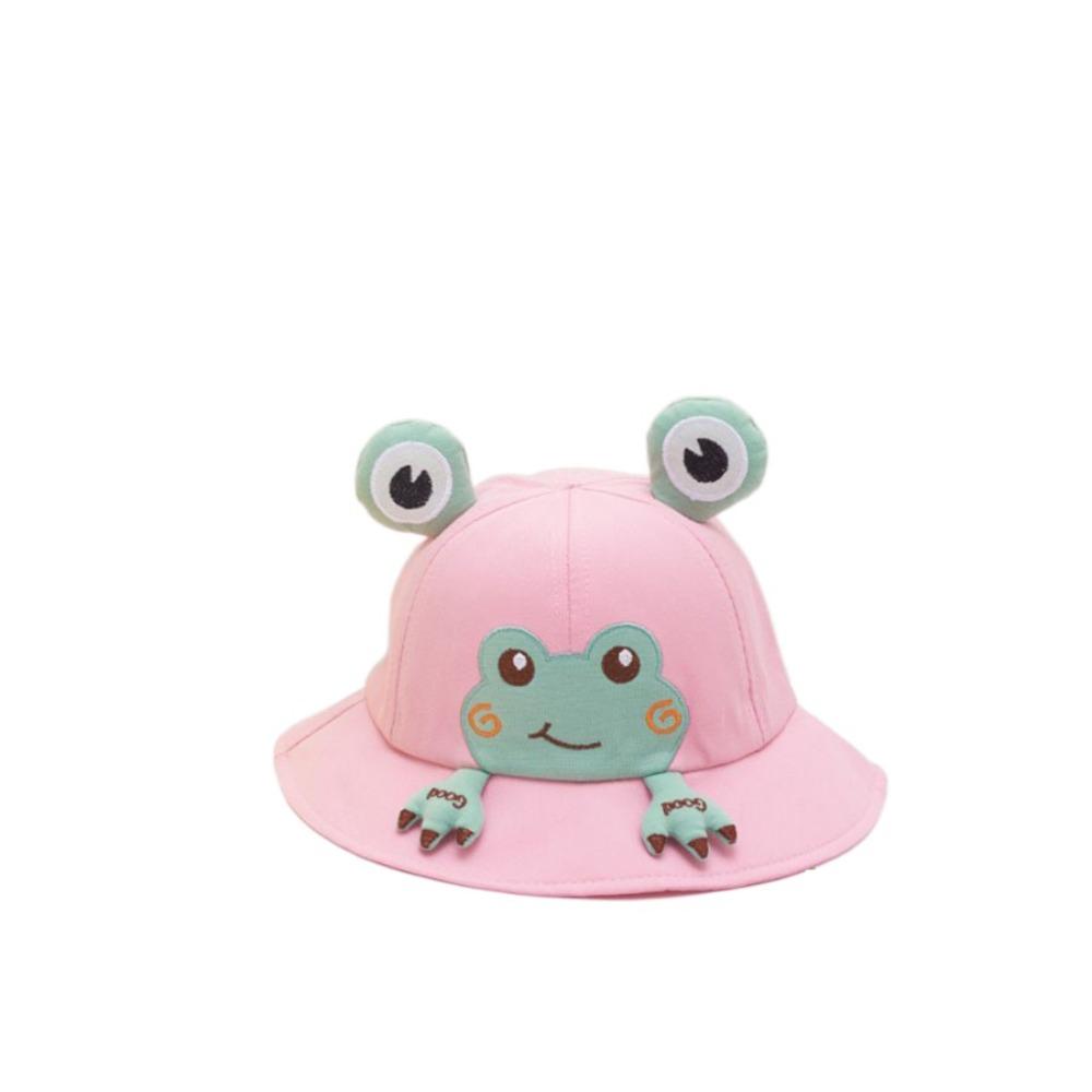 Sweet Korean Style Cartoon Frog Bucket Hat Breathable Mesh Baby Sun Protection Hat Streetwear Cotton Children Fishman Hat Spring