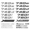 BAHC3 730i 740i 745d 760e Chrome Letters Emblem Car Styling Trunk Boot Lid Badge Discharge Capacity Logo Sticker for M 7 Series
