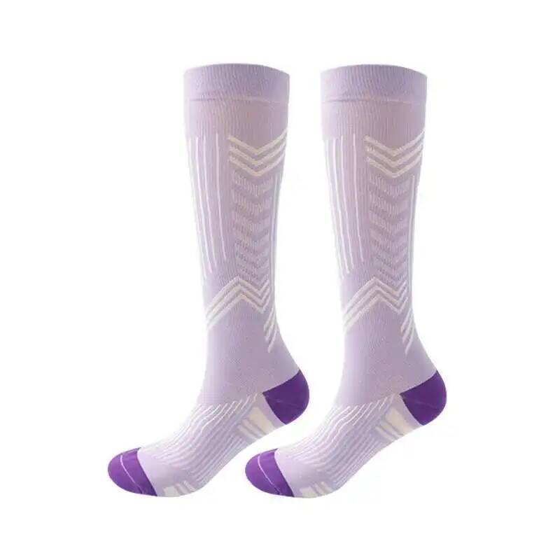 New Pressure Compression Socks Men Women Sports Flexible Marathon Running Riding Stockings Arrow And Stripe Shaped Patterns S