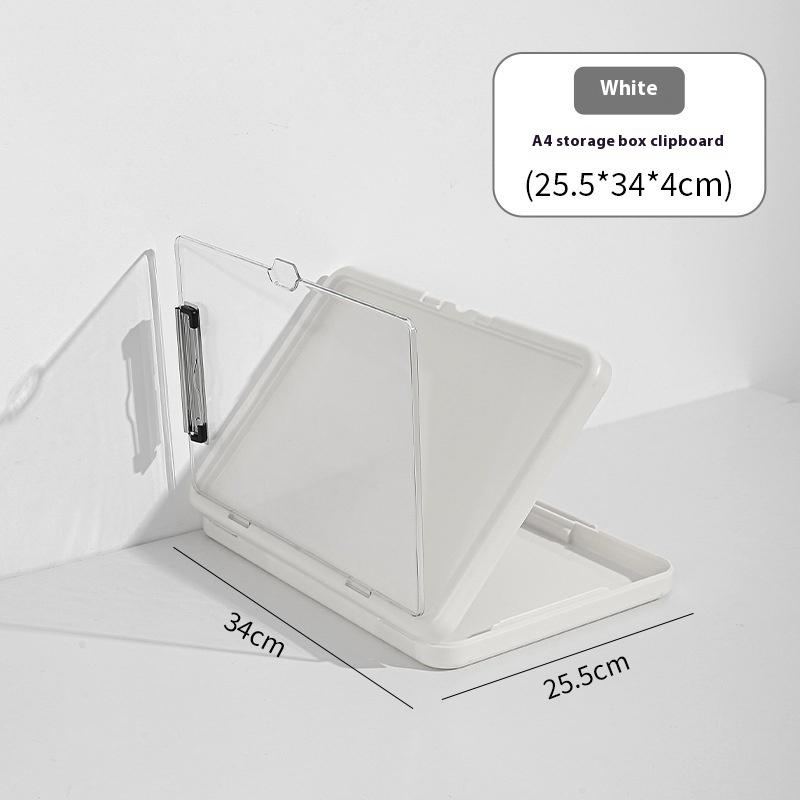 

New Multi Functional A4 Folder Large Capacity Korean Integrated Document Board File Organizer Simple Clamp Storage Box білий