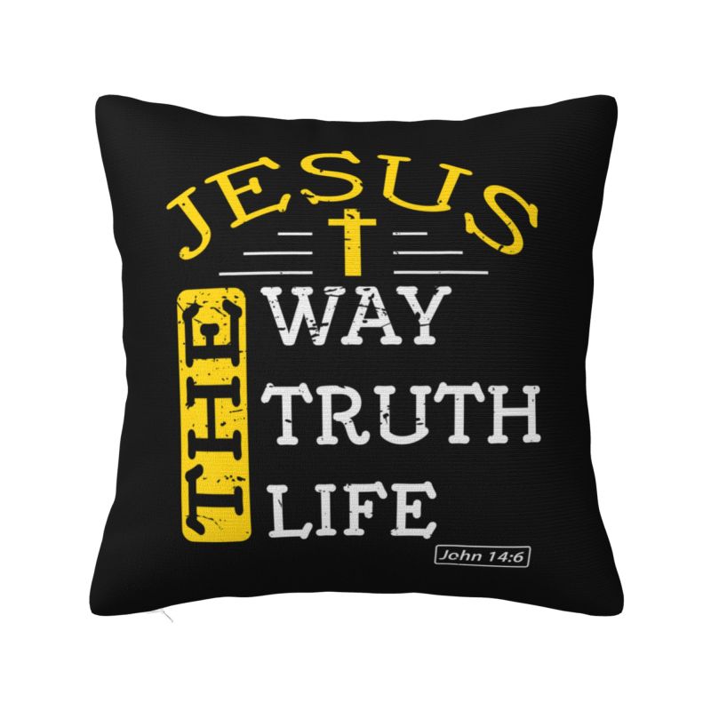 Jesus Saved My Life Cushion Cover xcm Velvet Christ Religion Christian Faith Pillow Case for Sofa Car Pillowcase Decoration 30x30cm 12x12in