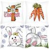 New Easter Spring Pillow Rabbit Carrot Hand-painted Text Home Cushion Pillowcase