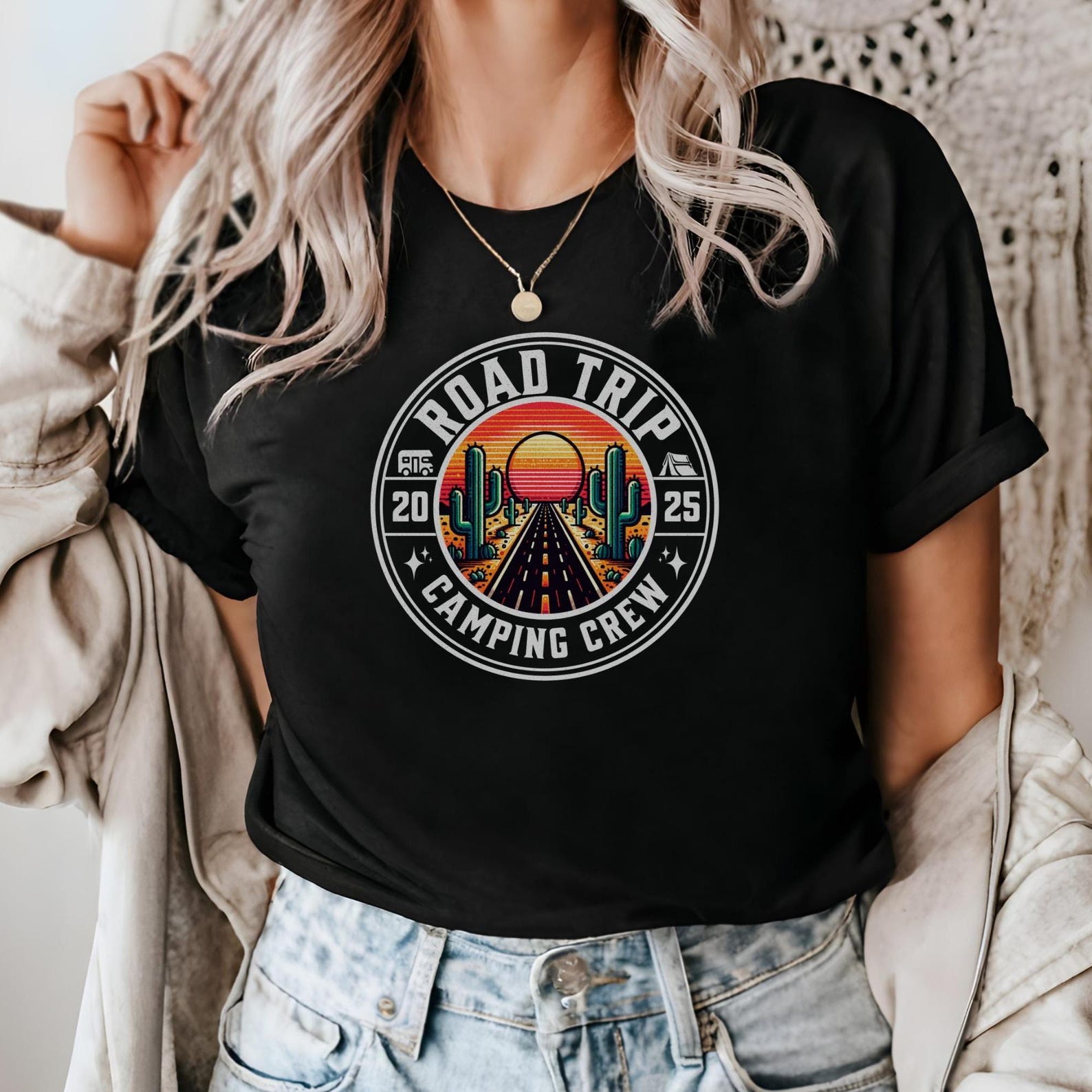 Camping Road Trip T-Shirt, Outdoor Adventure Tee S