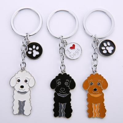 NOU metal pudel câine breloc breloc geantă farmec bărbat suport cheie mașină nou smalț breloc accesorii bijuterii pentru femei cadouri
