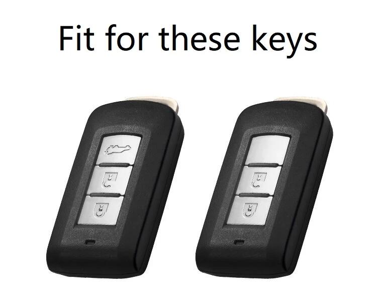 Real Carbon Fiber Car Remote Key Case Key Cover For Mitsubishi Outlander Lancer 10 Pajero Sport EX ASX Colt Grandis L200