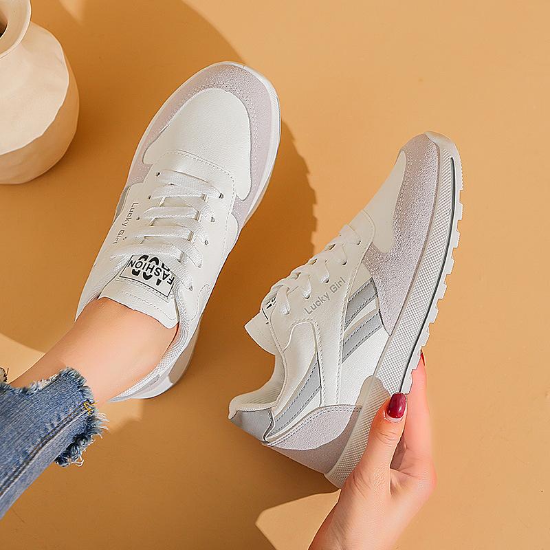 Forrest Gump shoes women's 2025 spring new high heels thick-soled versatile board shoes student little white sports shoes breathable