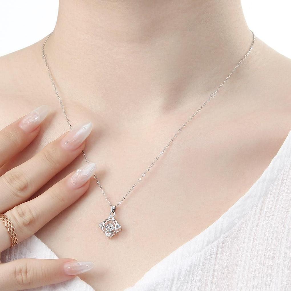 925 silver platinum-plated cubic Angela necklace