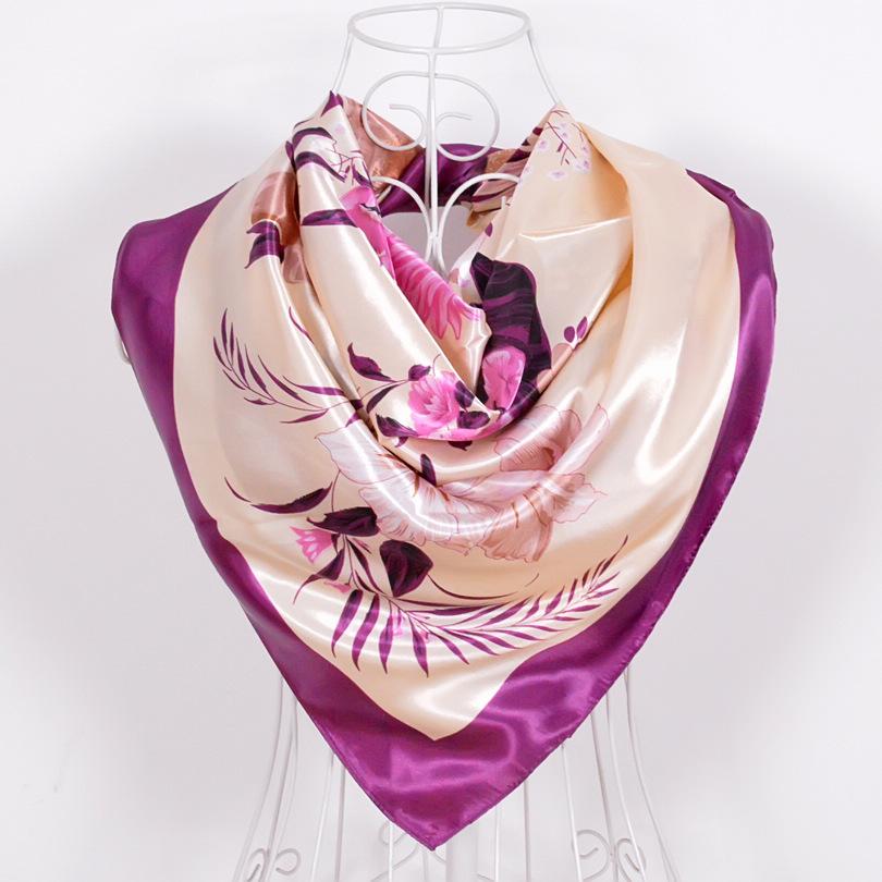 

Green Silk Scarf New Arrival Brand Design Satin Big Square Scarf Printed,Women Silk Scarf,China Style Handkerchief 90*90cm