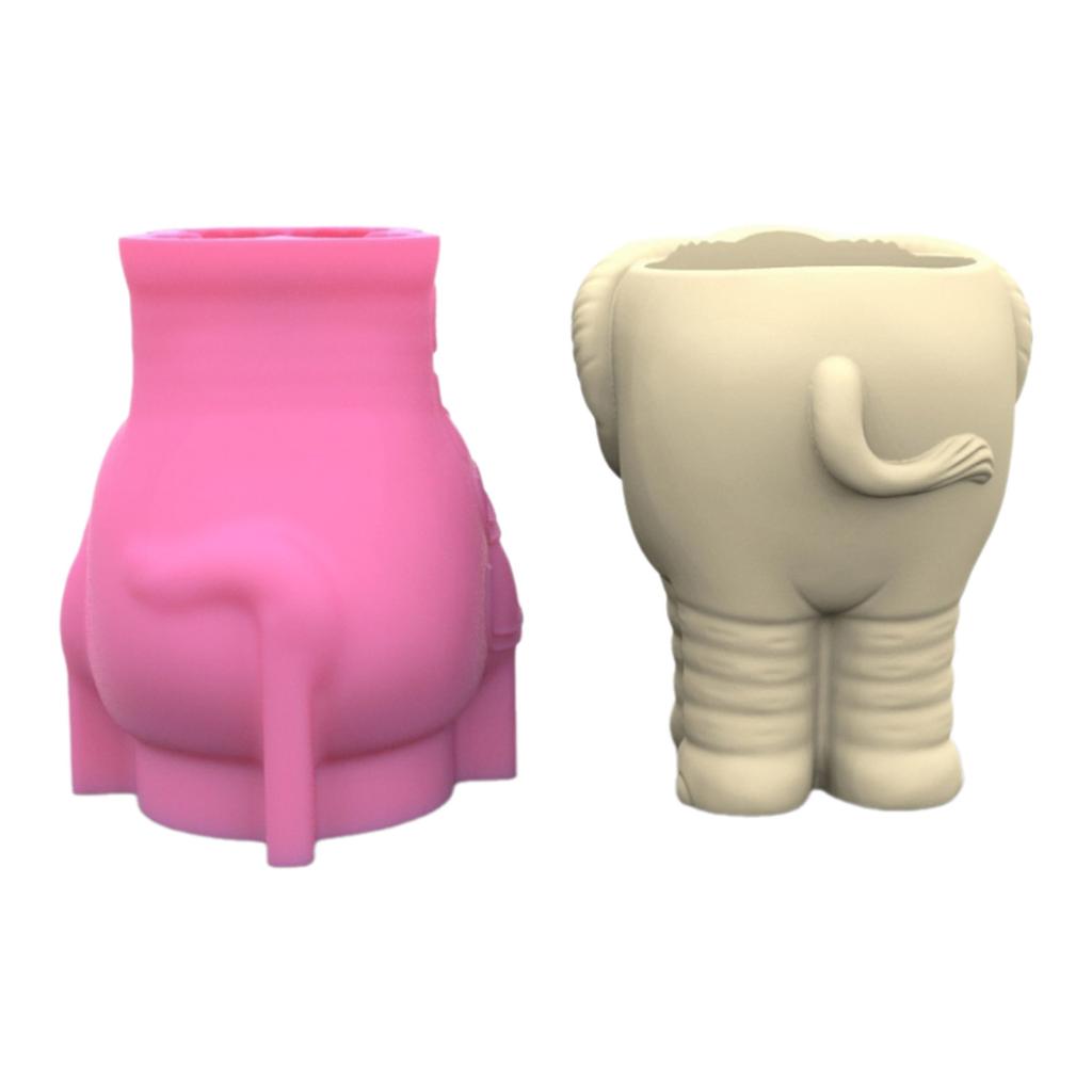 Formy do doniczek 3D Elephant Flower Pots Formy z żywicy epoksydowej Uchwyt na długopisy Świecznik Cementowa doniczka Formy silikonowe Dekoracje domu