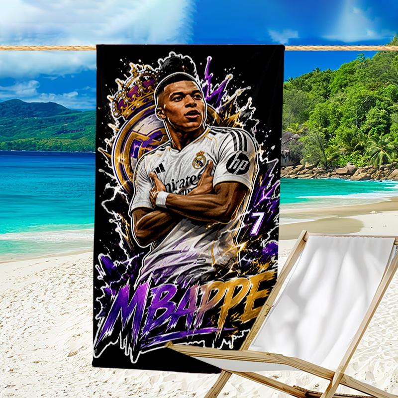 Kylian Poster Beach Towel - Soft, Absorbent Microfiber, Lightweight, Ideal for The Beach, Parties, Travel, Camping fan gifts