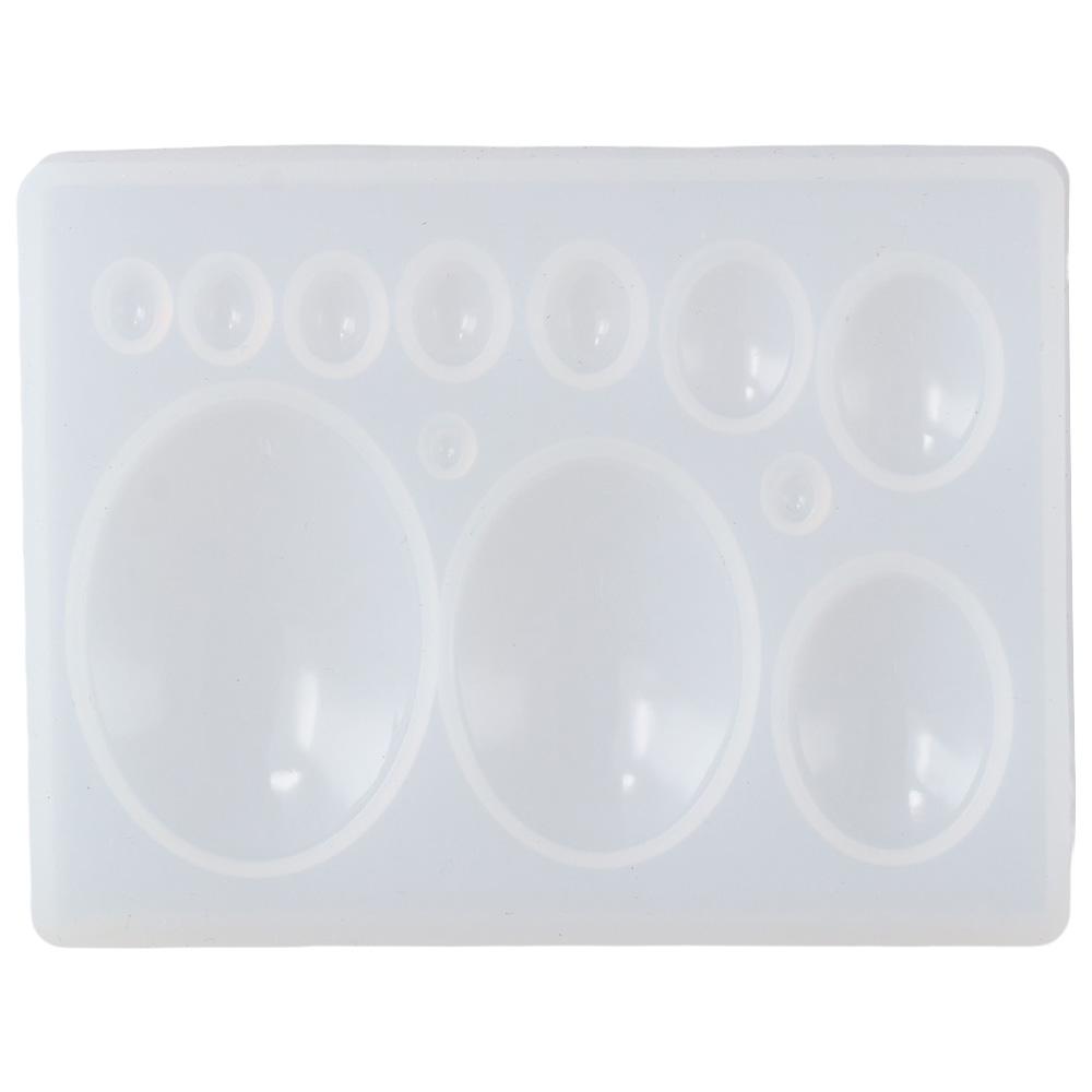 8.5*6.5*1CM Silikonové Oválné Pryskyřičné Formy Bílé 12 Dutinek Náušnice Silikonové Formy DIY Řemeslný Přívěsek