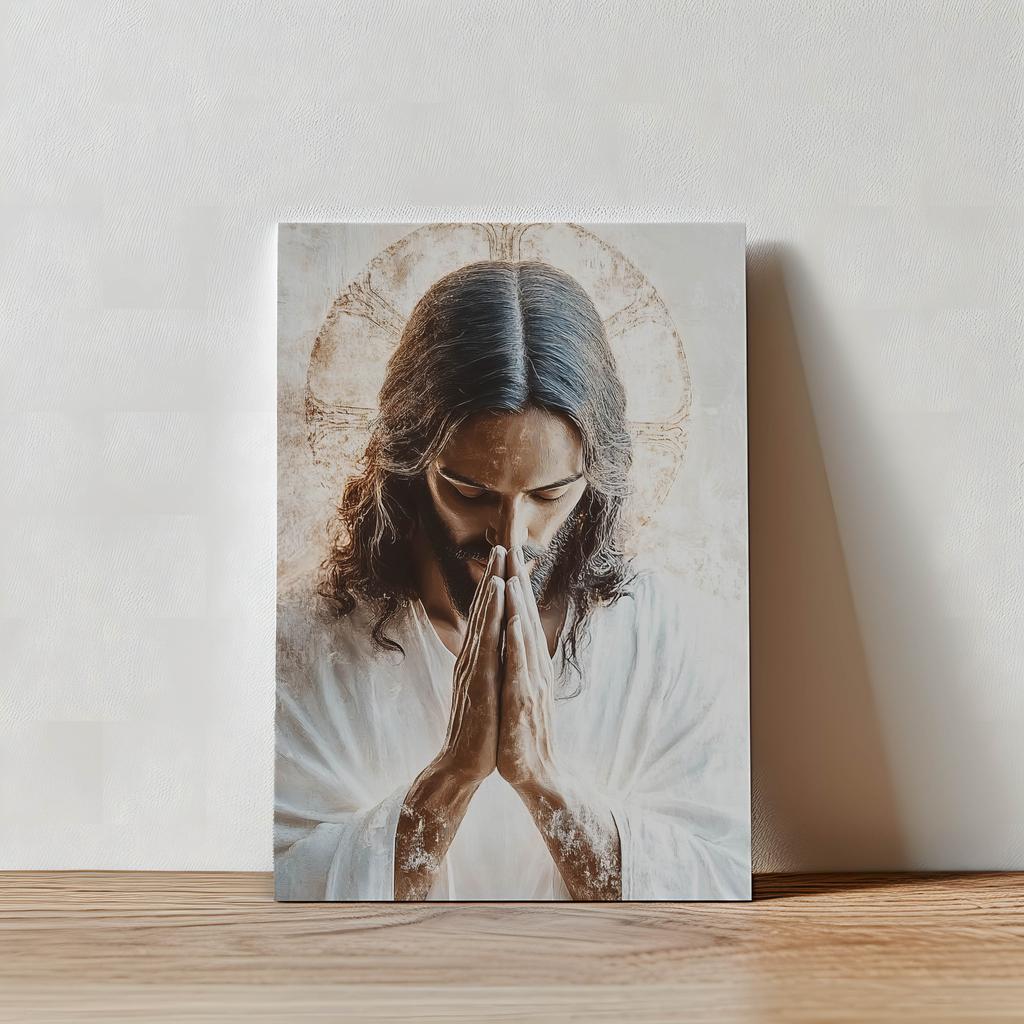 Jezus W Modlitwie - Plakat Religijny Jezus W Modlitwie - Plakat Religijny, 40X50 Cm, Bez Ramy, Papier Matowy 230 Gsm