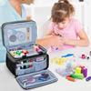 Luxja Sewing Box, Large Capacity Sewing Bag, Two-Tier Storage, Multi-Pocket, Sewing Tool Storage, Portable Sewing Bag, Bag Only, Gray