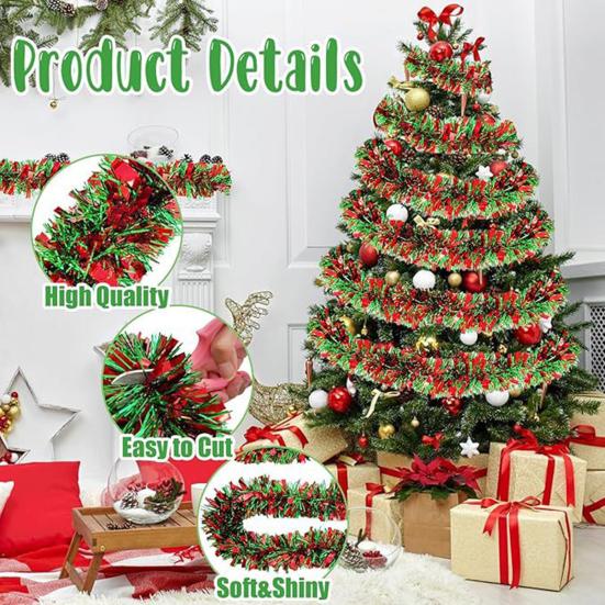2/4/6/8/10Pcs Christmas Color Strips Christmas Ribbons Garland Indoor Outdoor Festive Decor