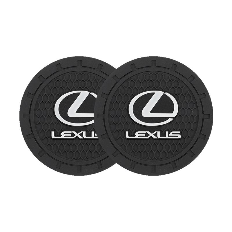 2Pcs Silicone Car Cup Mats Anti Noise Coaster Auto Accessories For Lexus F-SPORT ES RX NX LS UX LM LX GX LC RZ IS CT GS RC HS
