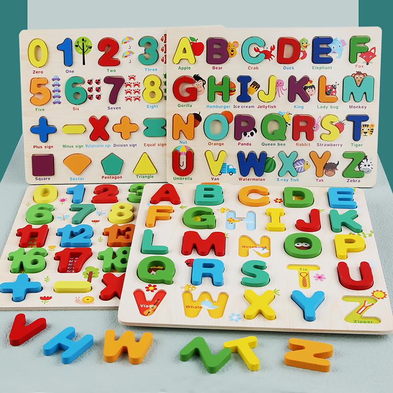 Wooden Puzzle Toddler Wooden Puzzle Early Education Alphanumeric Shape Puzzle Toddler Learning Puzzle Toy