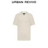 UR Men's Textured Hollow Short Sleeve Knit Polo Shirt