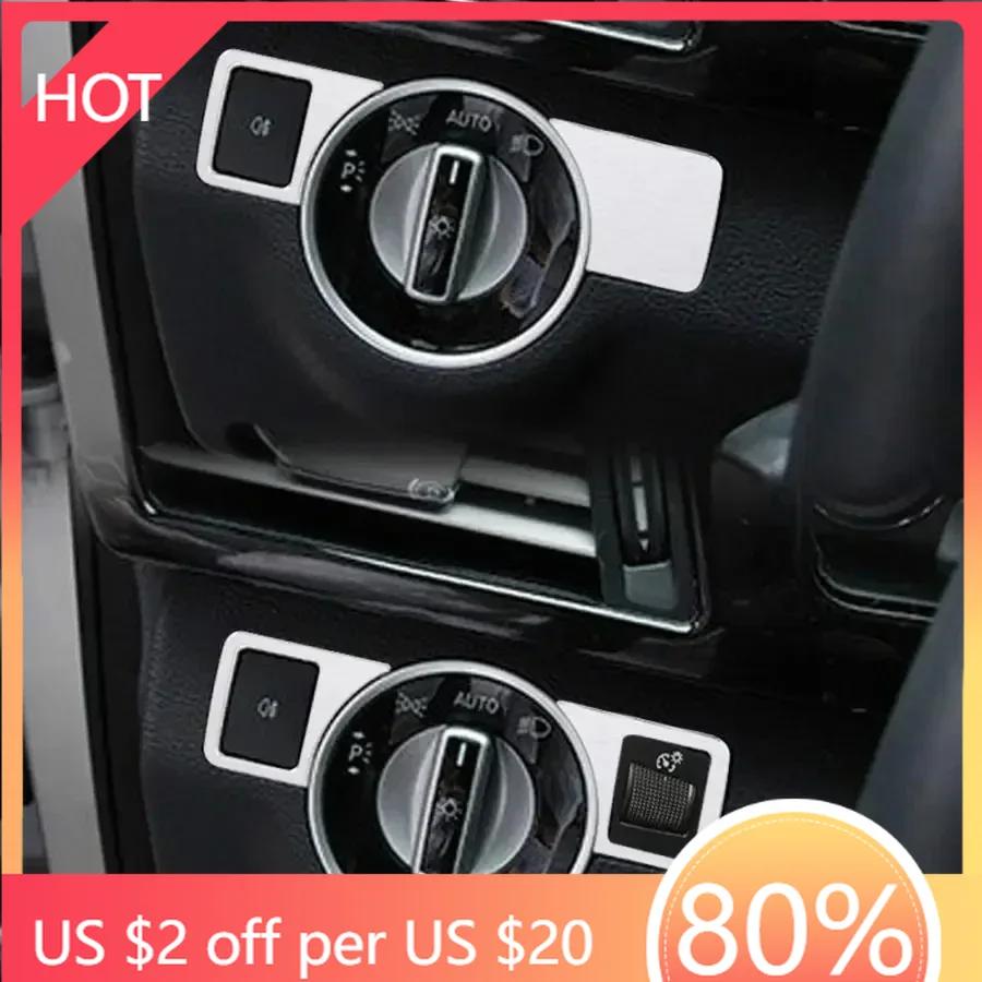 2025 Hot Racing Grills Car Head Light Lamp Switch Cover Sticker Trim For Mercedes Benz A B C E GLK CLA Class C117 W176 W246 W204