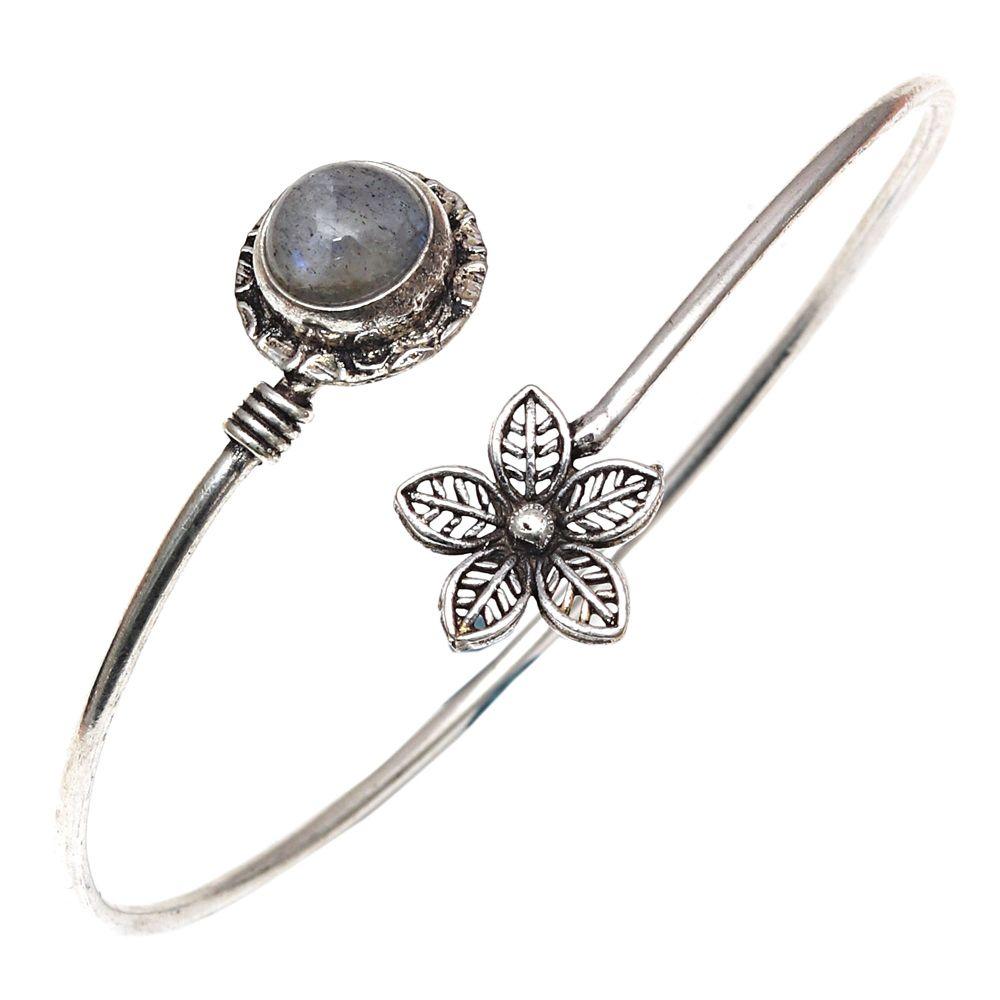 

Labradorite Gemstone Handmade Silver Jewelry Cuff Bracelets 7 Adjustable