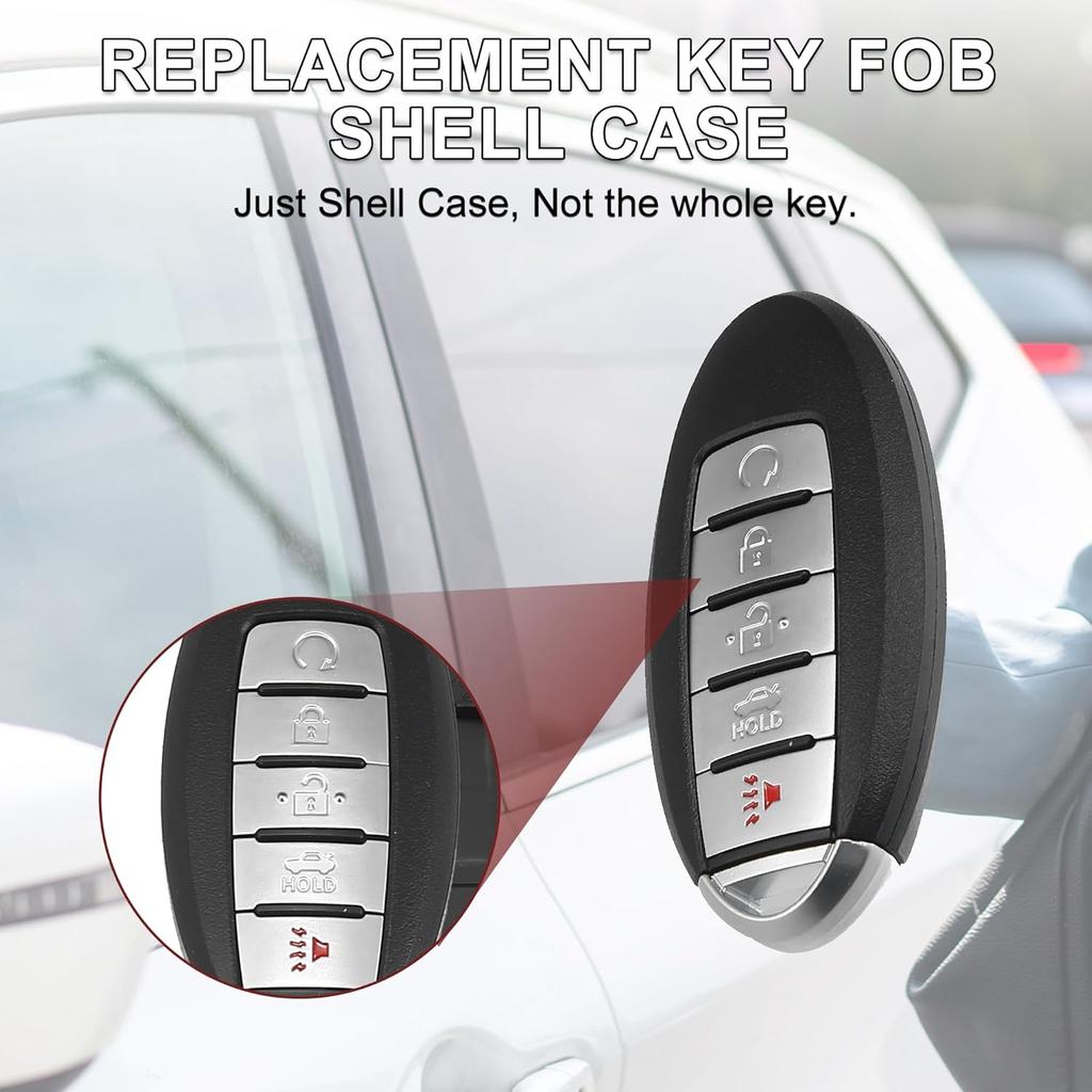 Schlüsselanhänger-Schale für Nissan Maxima 2013-2018 5 Tasten Kunststoff Ersatz | Keyless Entry Fernbedienung Schlüssel Schale 1 Stück