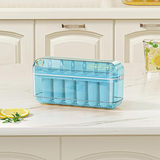 Forma para Picolé e Cubos de Gelo com Tampa Plástico Sem BPA Molde para Picolés Caseiros Armazenamento no Congelador Recipiente de Fácil Liberação Lavável na Lava-Louças Verão