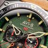 AVI-8 Hawker Hunter Atlas Dual Time Chronograph 43mm Men's Watch - 12-sided Stainless Steel Case, Japanese Quartz Movement, Dual Time & 12-Hour
