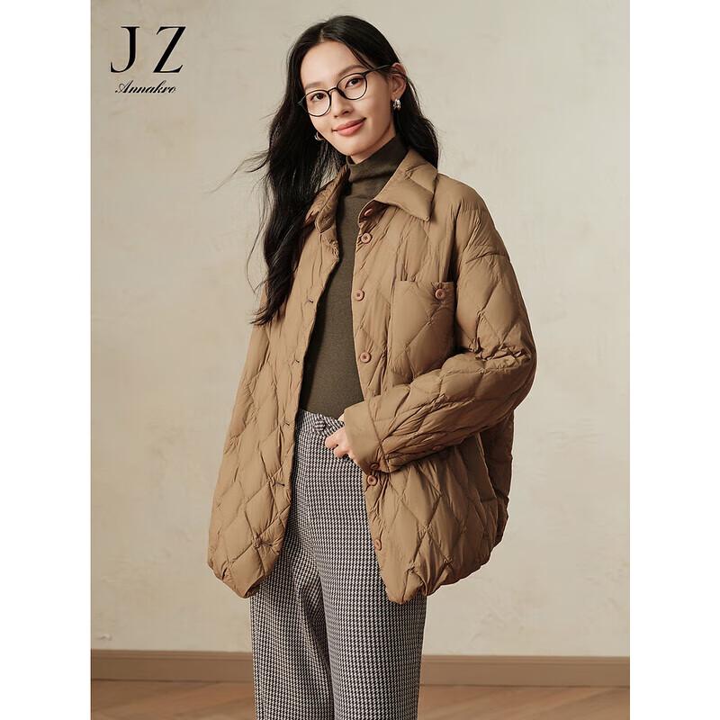 

JUZI ANNACO Women s Lightweight Casual Workwear Down Shirt Jacket L