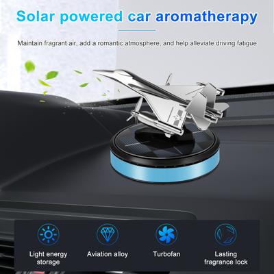 Car Air Freshener Solar Rotation Propeller Fighter Aromatherapy Car Essential Oil Diffuse Auto Interior Decorative Remove Odor