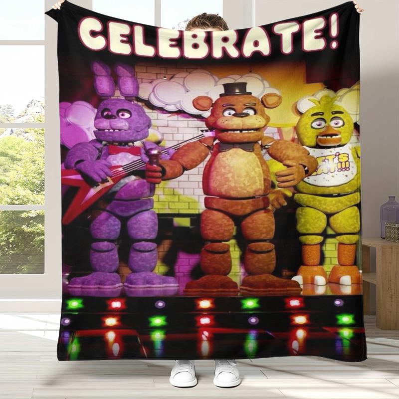 Coperta in Flanella Horror Freddy F-FNAF Games, Coperta in Peluche Calda Ultra Morbida per Casa Camera da Letto Letto Divano Ufficio Campeggio Picnic