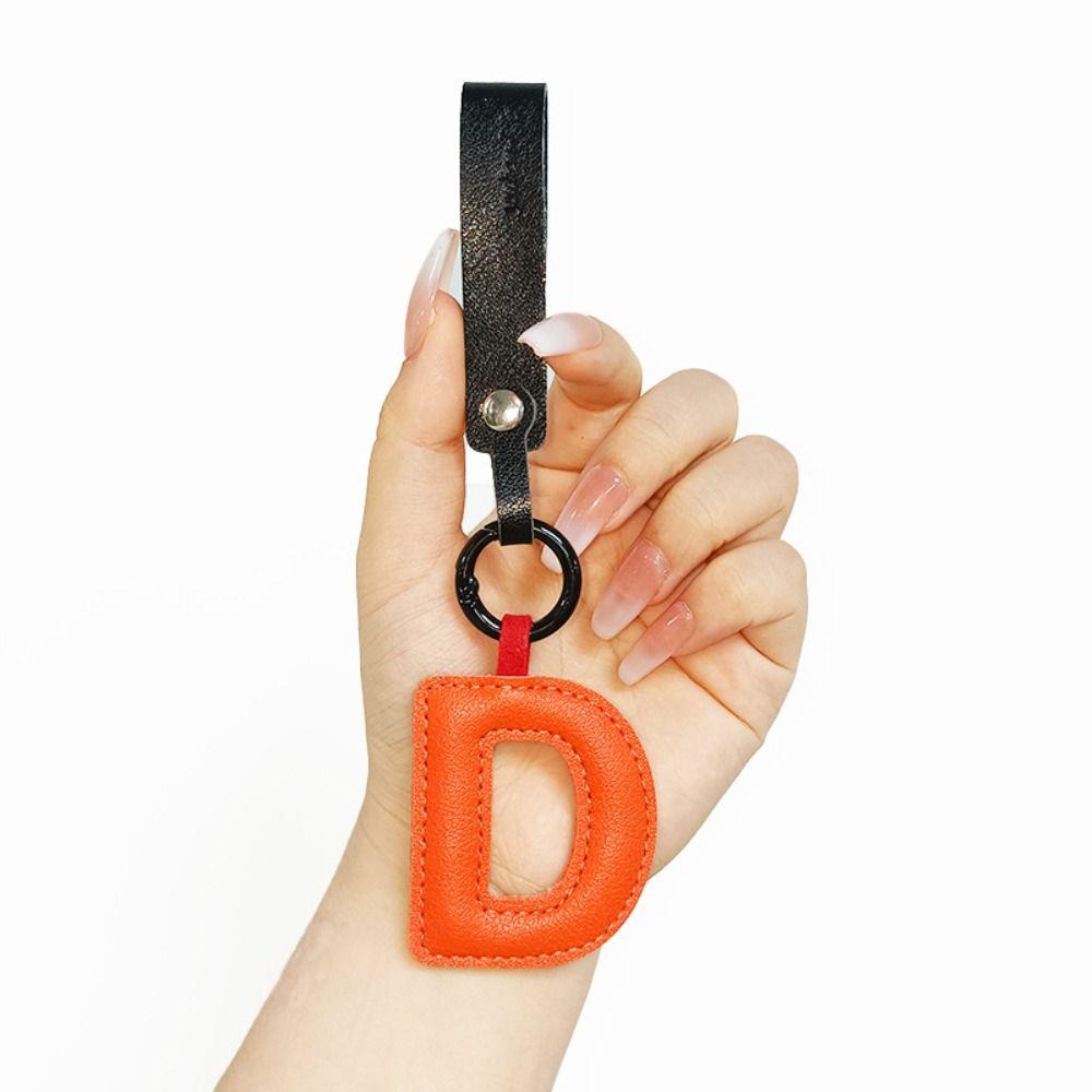 Creative PU 26 Letter Key Chain Alphabet Car Key Accessories Business Key Holder Women Bag Pendant Decoration