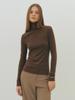Hiloin Roll Neck Jersey Top (Brown)