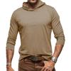 Spring Autumn Loose Casual Solid Color Hooded Tee Male Long Sleeve Pullover Cotton Top Men All-match Tee