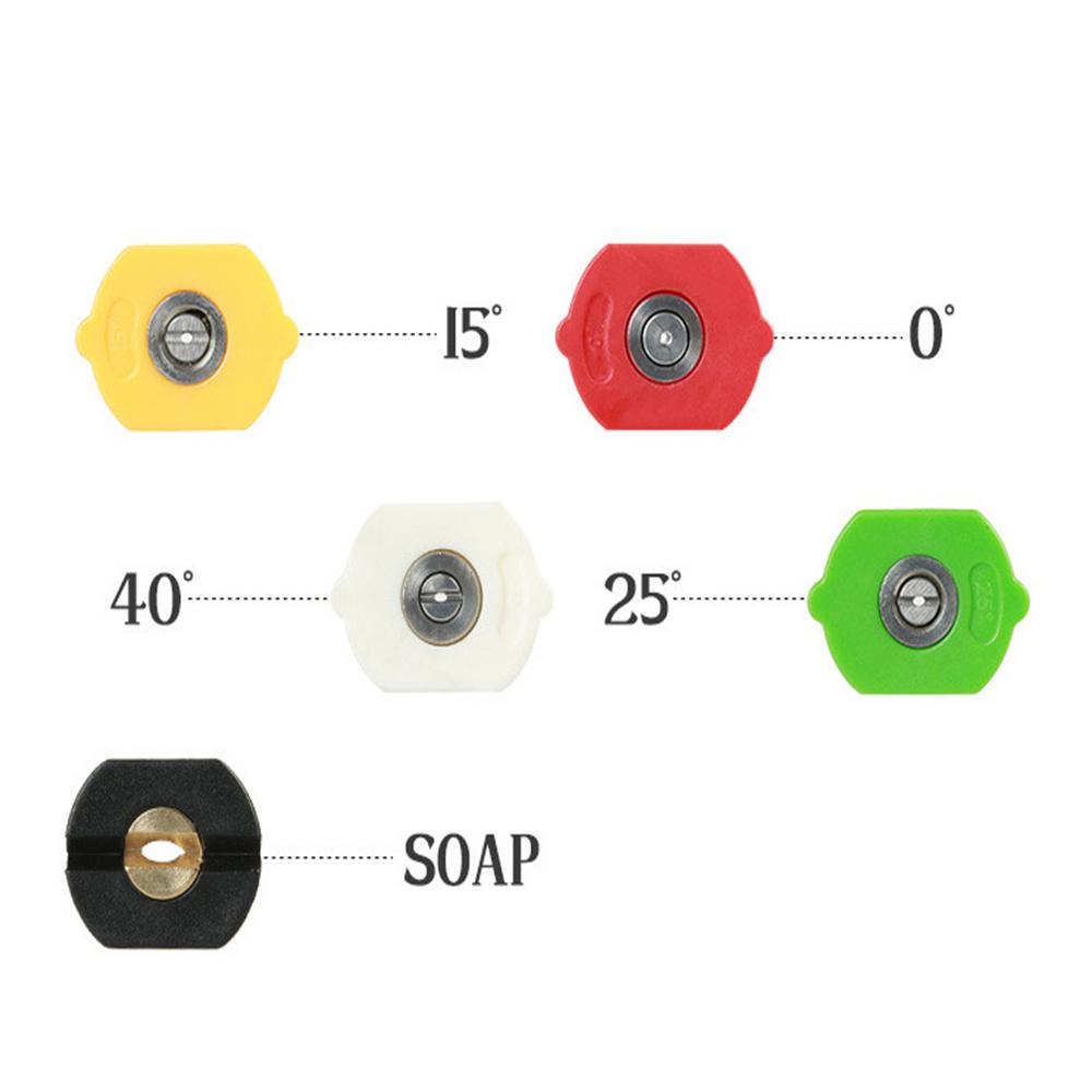 5pcs Spray Nozzles Spray Gun Connectors Nozzle Tips Adapters Kit Universal for High Pressure Washer