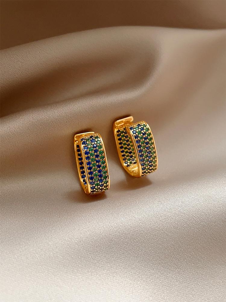 

Температурный стиль легкие роскошные цветные серьги из циркония U-образной формы для женщин нишевый дизайн высококачественные застежки для ушей модные аксессуары для ушей