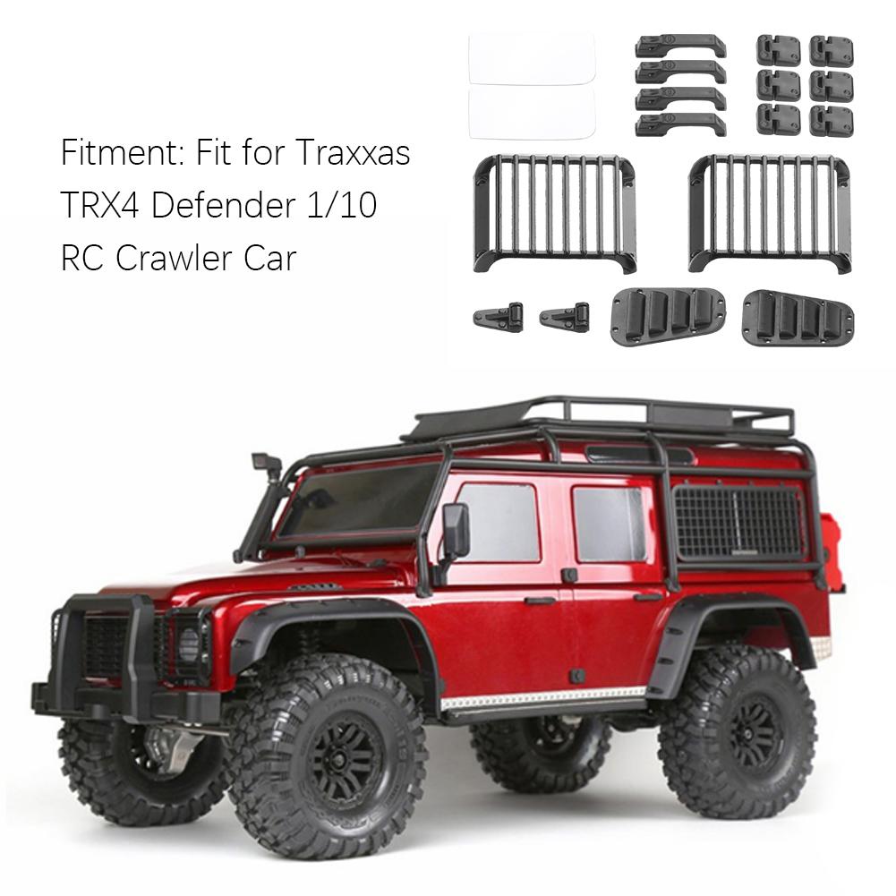 Front Lamp Guard Intake Grille Door Engine Cover Hinge Decor Fit for Traxxas TRX4 Defender 1/10 RC Crawler Car