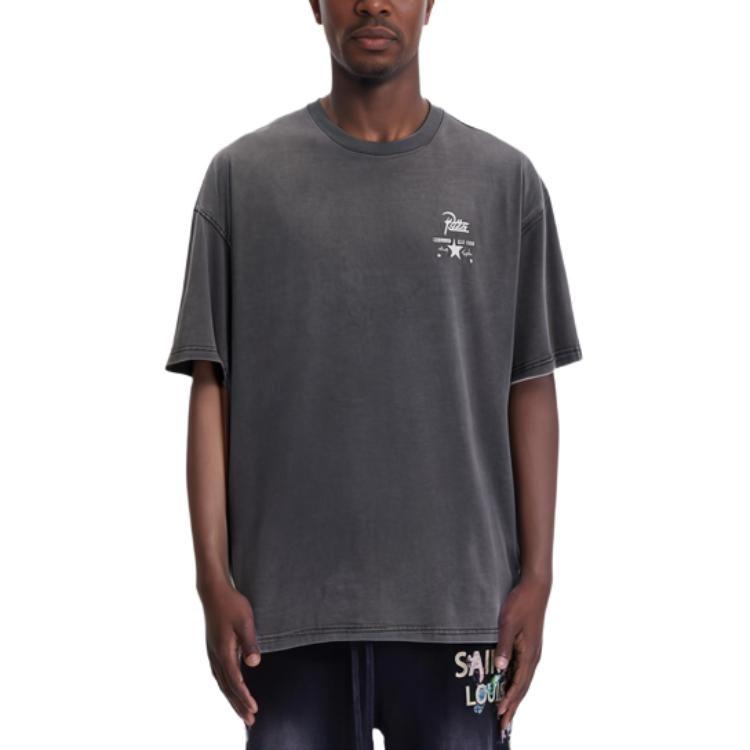 Converse Drop Shoulder Sleeve T-Shirt Men's Black 10024663-A01