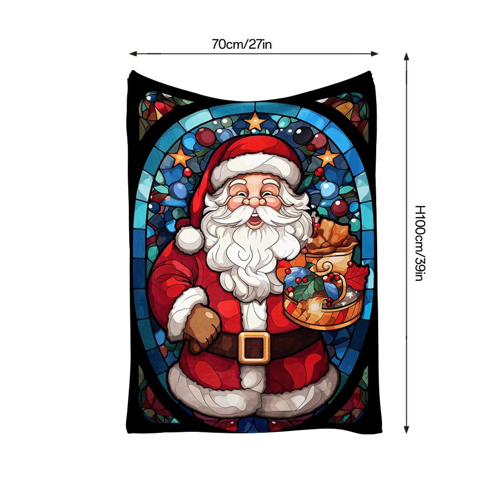 Tuniu Christmas Santa Cartoon Print Blanket for Sofa Bed Room Decoration Gift