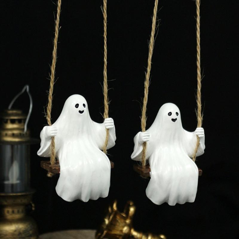 Swinging Phantoms Outdoor Decoration Shatterproofed Resin Craft For Year Round Halloweens Enthusiasts