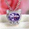 Natural Amethyst S925 Silver Pendant Necklace - Women's Creative Temperament Design
