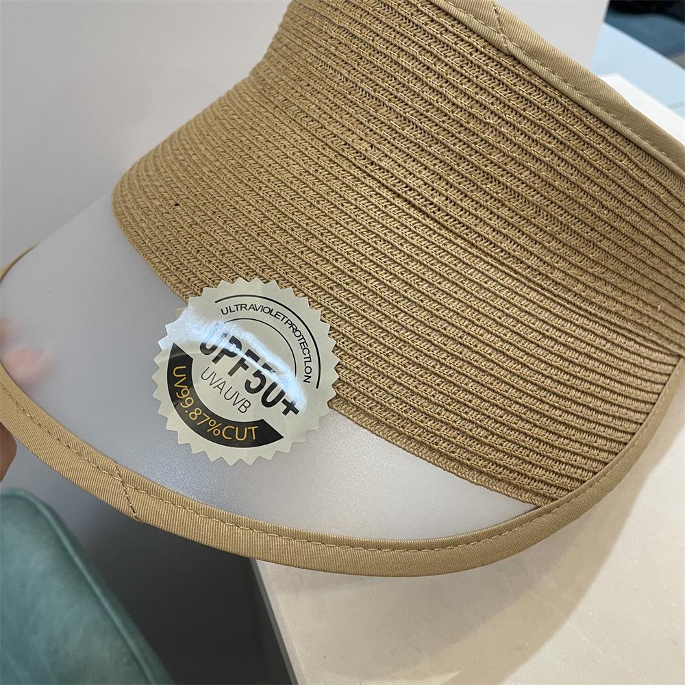 Empty top straw hat children summer outdoor UV protection sun hat sun protection sports travel big eaves hat sun hat tide