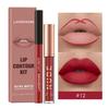 Langmanni Lip Gloss Lip Liner Set 2 Sets Non-sticky Cup Matte Lip Gloss Set