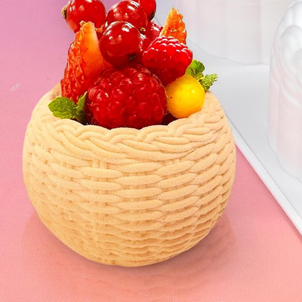 6 Cavity Flower Basket Silicone Mold For Mousse Cake Chocolate Candle Making Heat Resistant Baking Mould