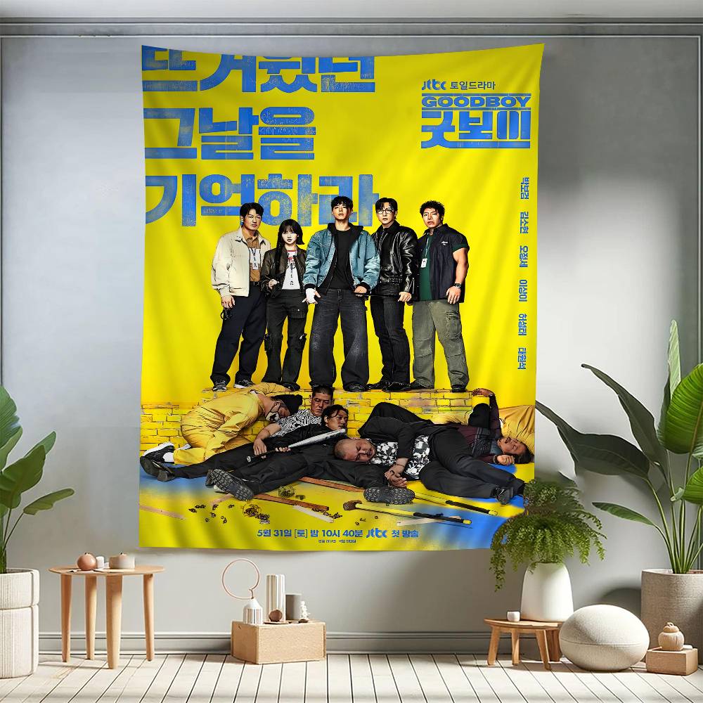 

Hot Kdrama GGood Boy Anime Tapestry Art Printing Cheap Hippie Wall Hanging Bohemian Wall Tapestries Mandala Art Home Decor 74x94cm(29x37in)