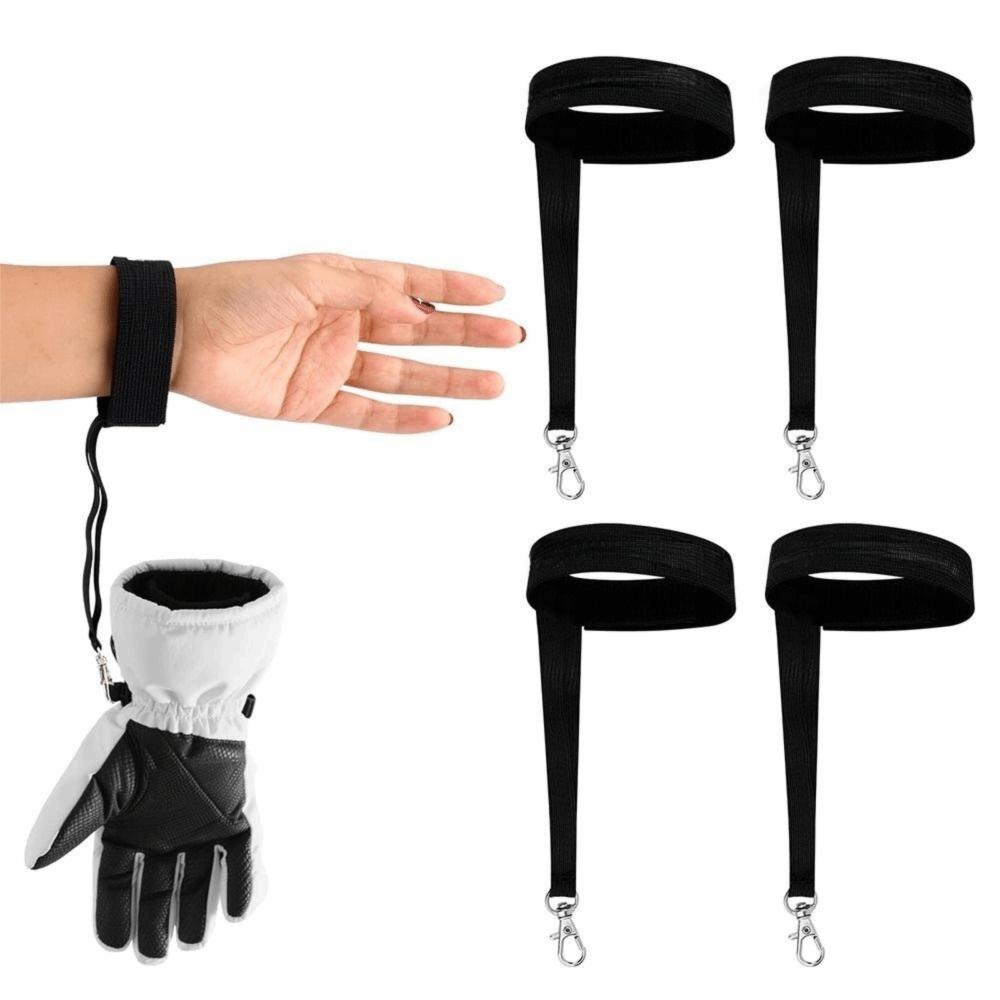 4Pcs Nylon Material Ski Glove Leashes Adjustable Design Wrist Straps  Skiing Sport