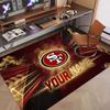 Custom Rug San Francisco 49ers Pattern Print Name Text Soft Non‑Slip Floor Carpet for Home Indoor Decoration