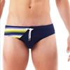 2024 Men's Striped Patchwork Drawstring Swim Briefs - Anti-Exposure & Anti-Embarrassment