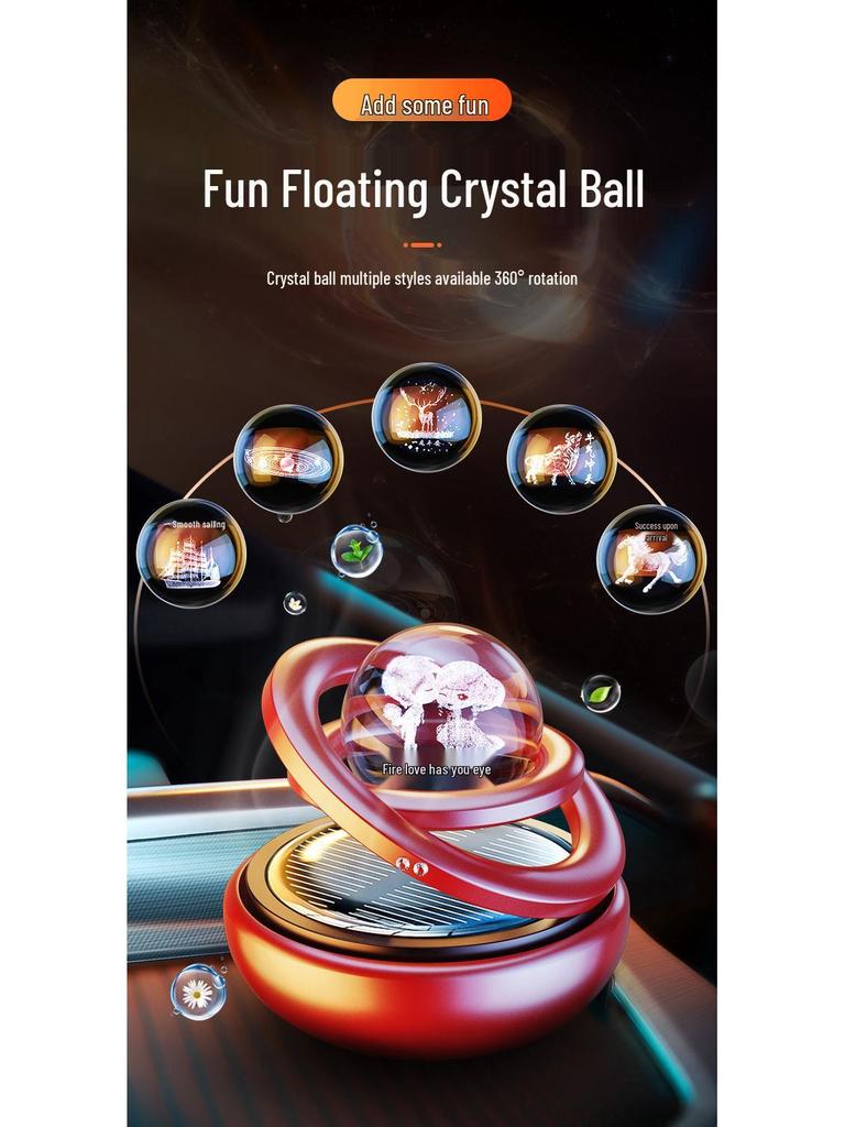 Interstellar Rotating Solar Car Air Freshener - Safe, Fragrant Ornament for Your Journey