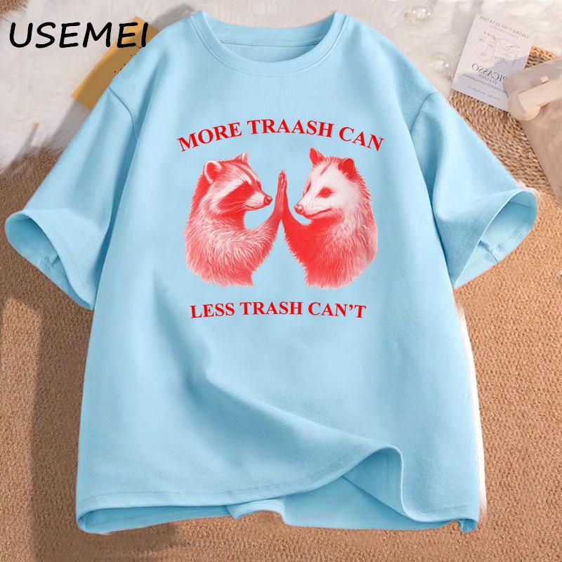 Mai mult Coș de gunoi Mai puțin Coș de gunoi Tricou Bumbac Îmbrăcăminte supradimensionată pentru bărbați Tricouri grafice Tricouri unisex cu decolteu O Haină pentru bărbați Îmbrăcăminte de stradă